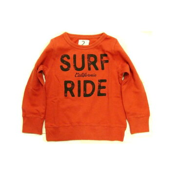 キッズ　トレーナー■JEANS-b 2nd(ジーンズベーセカンド) アメカジ surf レッド 裏毛トレーナー：レッド/110cm ■トレーナー キッズ/キッズ トップス/秋/プリント/洋服 女の子/子供/長袖　トレーナー/女の子/キッズ長袖/長袖 Tシャツ/韓国子供服 トップス/赤/レッド/裏毛