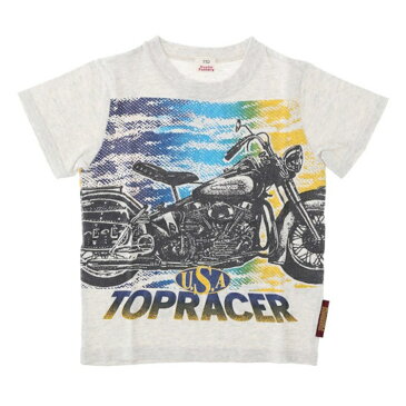 Tシャツ キッズ■RusticFactory(ラスティックファクトリー) 天竺バイク半袖Tシャツ 160cm■Tシャツ 半袖/Tシャツ キッズ/普段着/子供服/キッズ 半袖Tシャツ/キッズ服/トップス/ロゴT/プリント/子供服 男の子/カジュアル/ファッション/かっこいい/Tシャツ キッズ 男の子