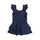 即納■全国学校対応 スクール水泳用品 UVカット チュニックフリルスカートタイプ:濃紺■子ども用/スクール水着/キッズ/子供/水泳水着/女の子/女児/スイムウエア/児童/チュニック/ワンピース/スクール水着 女の子/一体型/スイミング/スカート付き/フリルスカート/紺/紺色(4)