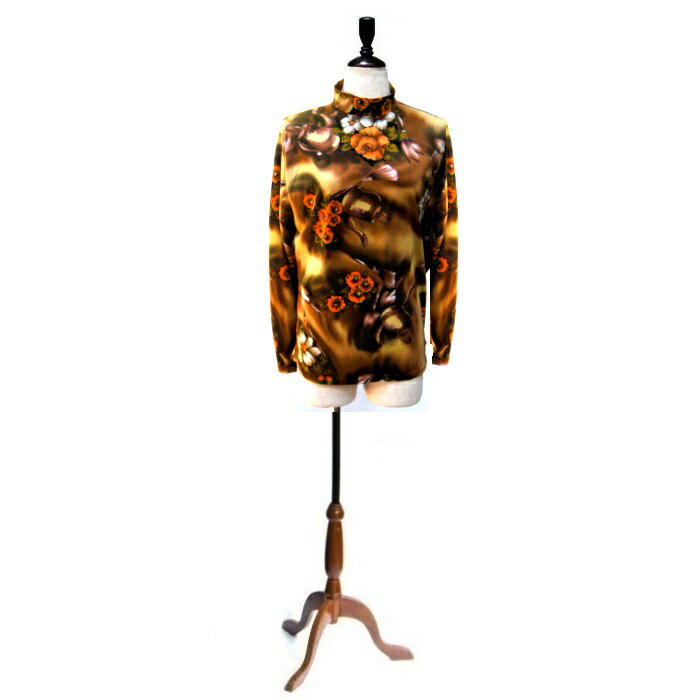 Rakuten - 在庫処分■ハイネックプリントカットソー■婦人服 トップス/トップス/ハイネック/レディース/秋冬/長袖/ロンT/総柄/婦人服/カジュアル/トップス 長袖/ミセス/ハイミセス/婦人服 ロンT/長袖 Tシャツ/婦人服 トップス/Tシャツ/長袖トップス/50代/60代/70代/花柄/リーフ柄