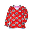 在庫処分■ダリヤ柄 レッドカラーチュニック 9号■婦人服 ミセス/トップス レディース/ぴったり/トップス/Tシャツ/長袖シャツ/おしゃれ着/普段着/サイズ//...