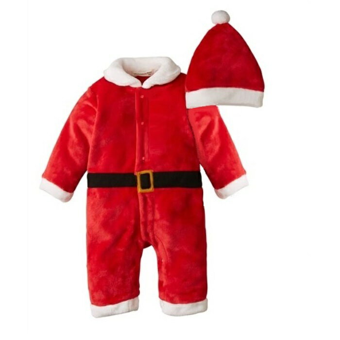 サンタ ロンパース■マイクロファイバー サンタ長袖カバーオール70cm/80cm■カバーオール/サンタ ロンパース/衣装/仮装/コスチューム/パーティ/子供/ベビー サンタ コスチューム/キッズ サンタ コスチューム/男の子/女の子/ベビー カバーオール/12月【RCP】