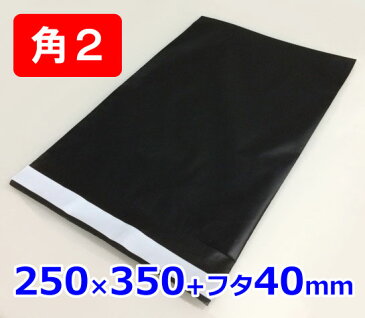 角2 黒ビニール封筒 A4 (宅配袋) 【100枚】 ■送料無料!通販に最適!テープ付き フタ付き 防水 封筒■角型2号