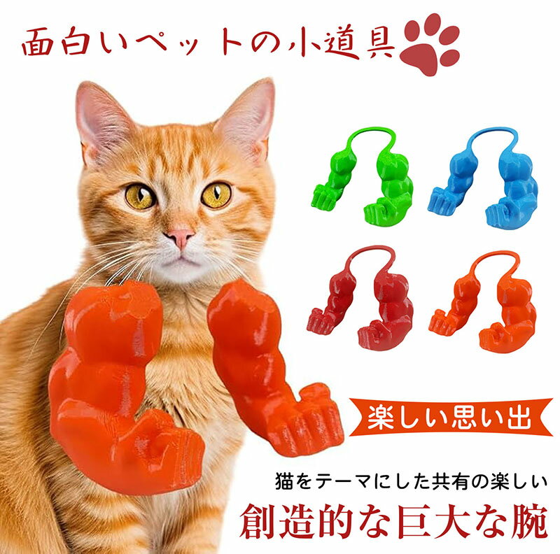猫の筋肉の腕 筋肉の猫の首の腕 筋肉質な腕を持つ面白い猫 創造的な巨大な腕 クリエイティブキャットマ..