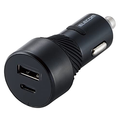 乐天商城 - エレコム カーチャージャー シガーソケット USB 2ポート (Type-C×1/USB-A×1) 27W 12V/24V対応 [抜けに 送料無料