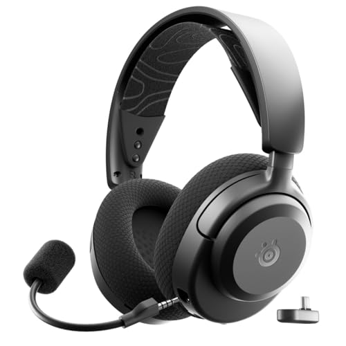 SteelSeries ゲーミングヘッドセット ヘッドホン Arctis Nova 3PW Black 軽量 ワイヤレス 密閉型 PC 送..
