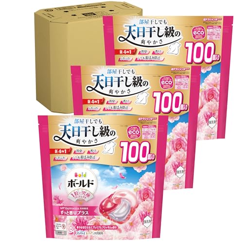ボールド 洗濯洗剤 ジェルボール 4in1 華やかおひさまとプレミアムブロッサムの香り 詰め替え 100個x3袋 [大容量] [ケース品 送料無料