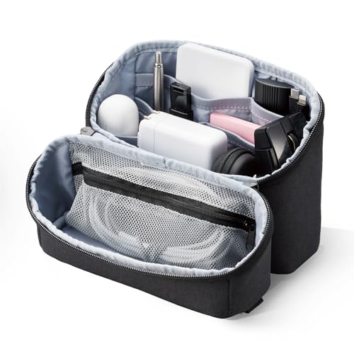 エレコム(ELECOM) オーガナイズポーチ リサイクル素材 大容量収納 取っ手付き 撥水 ブラック BMA-GP18N..