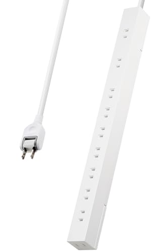 エレコム 電源タップ 10個口 5m 雷ガード ほこりシャッター 【 マグネット 回転脚パーツ 吊り穴 】 ス..