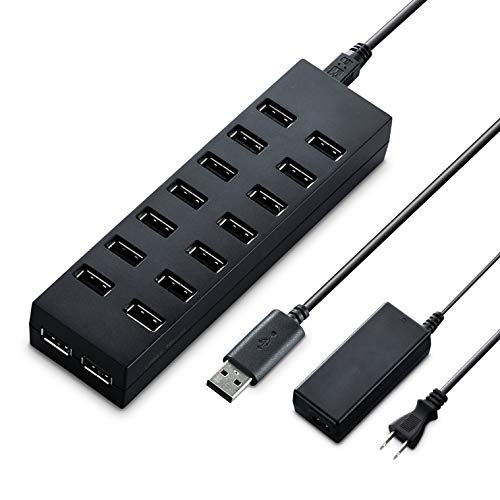 エレコム USBハブ 2.0対応 16ポート ACアダプタ付 1.5m ブラック U2H-Z16SBK 送料無料