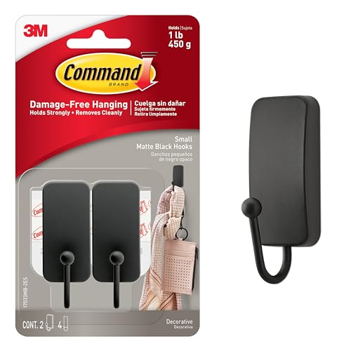 コマンド 粘着 壁掛け フック マットブラック S 2個 壁に穴をあけない 壁を傷つけない 17033MB-2JP 送料無料