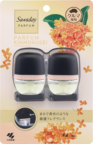 サワデー 車用 パルファムキンモクセイ 消臭芳香剤 クリップタイプ 2個パック 12ml 送料無料(3.0)