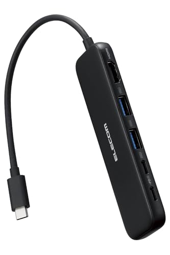 エレコム USB-C ハブ ドッキングステーション 5in1 100W PD対応 HDMI 4K30Hz 高速データ転送 5Gbps ブ ..