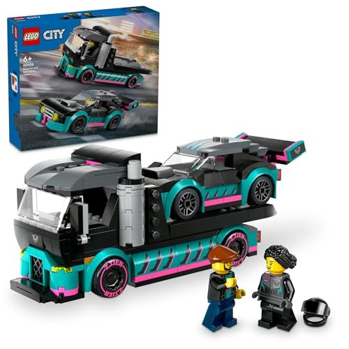 レースカーとトランスポーターマルチカラー/-/60406・Style:レースカーとトランスポーター・パッケージ個数:1・おもちゃのトランスポーター ? 車やトラックが大好きなお子さまにうってつけの組み立てセットです(対象年齢:6才以上)・セットの内容 ? トランスポーターとレースカーの組み立てに必要なパーツに、ドライバーのミニフィギュア2体が付属しています・レゴ トランスポーター ? 荷台を下げてレースカーを載せたり、レース場でレースカーと白熱のレースを繰り広げたり、楽しみがいっぱいです・インタラクティブな組み立て説明 ? ご自宅にあるセットをデジタルコレクションにできるLEGO Builderアプリは、3D表示されたモデルをズームや回転させながら組み立て、作業途中で保存していつでも再開できます・お子さま向けギフト ? カッコいいレースカーやおもちゃのトラックに夢中なお子さまが、現実のヒーローに変身します(対象年齢:6才以上)商品紹介 レゴ(R)シティ レースカーとトランスポーター（60406）は、おもちゃの車やトラックに目がないお子さまにうってつけの組み立てセットです。荷台を上下できるトランスポーターと、シャコタンスタイルのレースカーを組み立てて遊べます。レースドライバーとトラック運転手のミニフィギュアが付属し、冒険心いっぱいのレースごっこを盛りあげてくれます。（対象年齢：6才以上） 本セットは、作業の手順がひと目でわかるイラスト入り組み立て説明書が付属していますが、LEGO Builderアプリにも対応し、3D表示されたモデルをズームや回転させ、あらゆる角度から確認しながら組み立てられます。 お子さまは、大人の乗りものや機械に興味津々。レゴ(R)シティ はたらくのりものシリーズは、リアルなモデルと、愉快なキャラクターたちがクリエイティブな遊びのひらめきを与え、お子さまの探究心を応援します。 安全警告 レゴデュプロ以外の製品には、小さな部品が入っています。間違って飲み込む危険がありますので、4才未満のお子さまには遊ばせないでください。