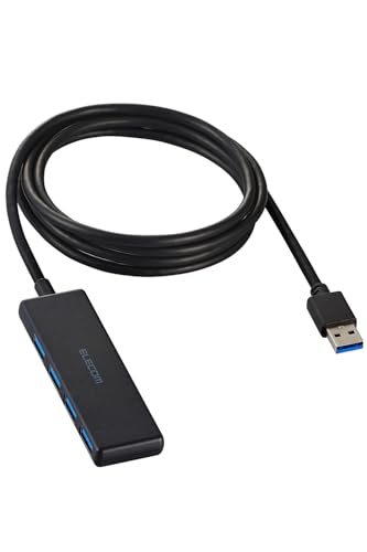 エレコム USBハブ USB-A接続 USB3.2(Gen1) 5Gbps 4ポート バスパワー 150cm ケーブル 小型・軽量設計 送料無料