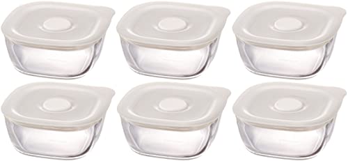 HARIO(ハリオ) 日本製 耐熱ガラス製 密閉保存容器・角 250ml BUONO kitchen KSTM-25-TW 6個セット 送料無料