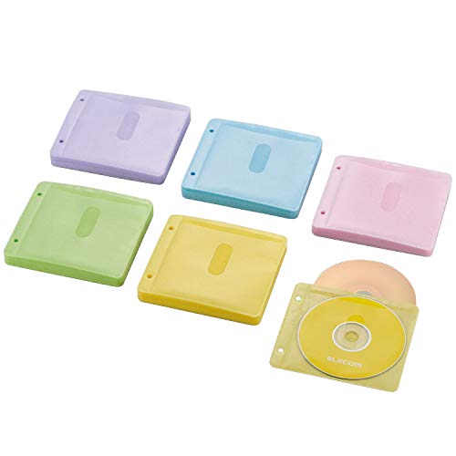 エレコム DVD CDケース 不織布 両面収納 2穴付 60枚入 120枚収納可 5色アソート CCD-NBWB120ASO 送料無料