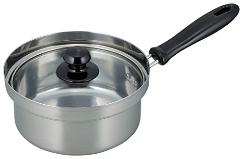 和平フレイズ 片手鍋 ラーメン鍋 16cm ふきこぼれにくい ガラス蓋付 IH対応 ステンレス VR-8184 シルバー 送料無料(3.0)