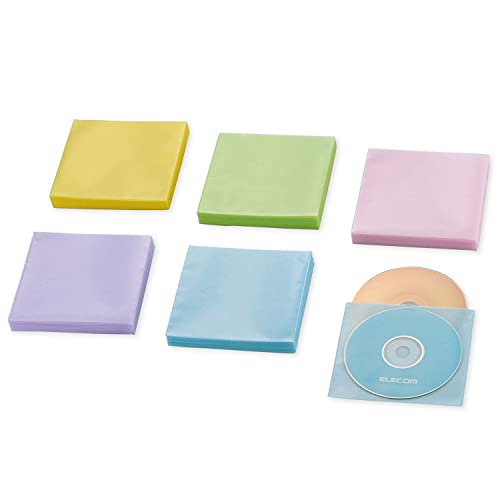 エレコム DVD BD CDケース 不織布 両面収納 60枚入 120枚収納可 5色アソート CCD-NWB120ASO 送料無料