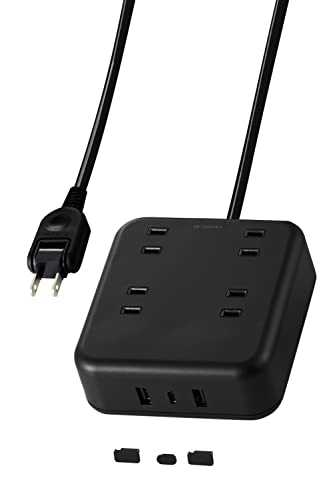 エレコム 電源タップ 雷ガード USBタップ 3m 4個口 USB 32W [ USB-A 2ポート/ USB-C 1ポート ] 卓上タ ..