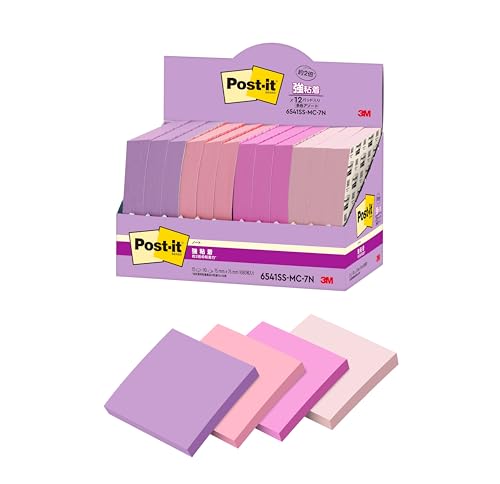 ポストイット 付箋 強粘着 ノート マルチカラー7N 75×75mm 90枚 4色 各3パッド 紙箱 6541SS-MC-7N 送料..