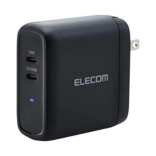 エレコム USB コンセント 充電器 USB PD認証 合計68W Type-C×1 スイングプラグ ホワイト MPA-ACCP24BK 送料無料