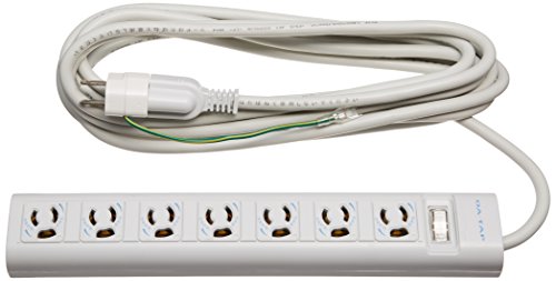 エレコム 電源タップ 雷ガード 一括スイッチ マグネット付 抜け止めコンセント 3ピン-2ピン変換アダプタ付属 7個口 3ピン 5.0m 送料無料