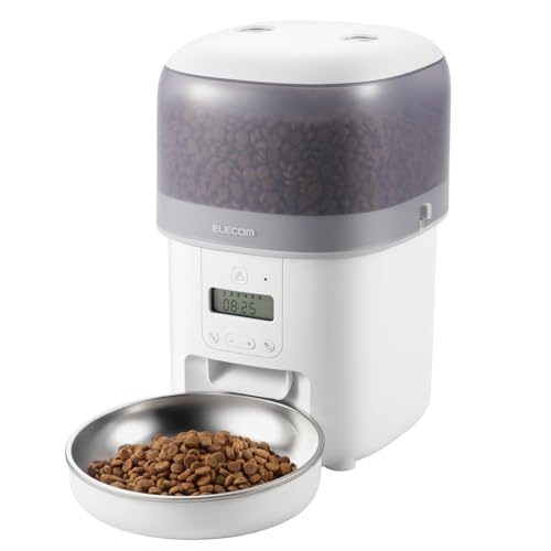 エレコム 自動給餌器 猫 中小型犬用 2L (約1.1kg) タイマー機能付 1日最大6回 蓋ロック 2WAY給電 コン..