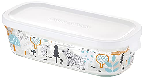 iwaki(イワキ) 耐熱ガラス 保存容器 バターケース シンジカトウ 森の中で 長方形 500ml B3246-SNE 送料無料