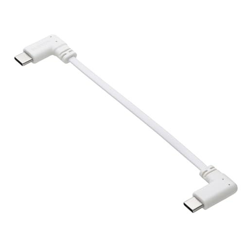 エレコム USB C ケーブル L字 Type-C to Type-C 0.1m フラット 60W USB PD対応 [充電専用] ホワ 送料無料