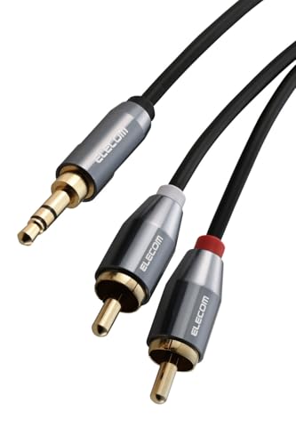 エレコム オーディオケーブル RCA - 3.5mm ステレオミニプラグ 変換 3極 赤白 2m AUX L/Rそれぞれのサウンドを再生 送料無料