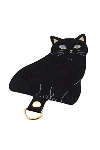 [エレコム] スマホ ストラップ ストラップホルダー シート 1枚入り 1口タイプ アニマルタイプ 黒ネコ P..