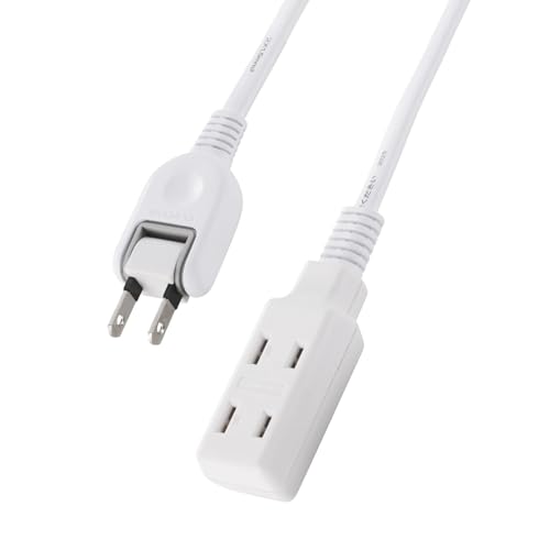 エレコム 電源タップ 延長コード 3個口 5m スイングプラグ 極性対応 (N極対応) PSE技術基準適合 ホワイ..