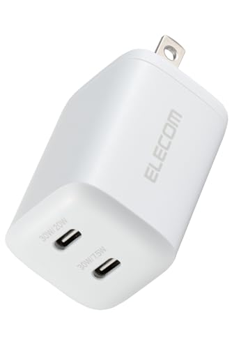 エレコム 充電器 30W Type-C 2ポート USB PD対応 スイング式プラグ PPS対応 ホワイト 【iPhone 16 15 送料無料