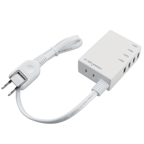 エレコム(ELECOM) USBタップ/USBメス×4/AC×1/60cm/3.1A/ホワイト 送料無料