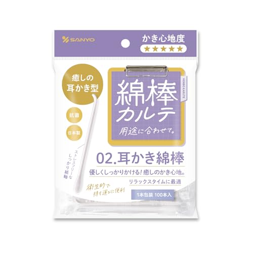 ホワイト/-/-・PatternName:耳かき付き綿棒 100本入・パッケージ個数:1・安心安全の日本製・サイズ　W135　×　H170　×　D27・個包装で持ち運びに便利商品紹介 綿棒カルテ 使用方法 ●鼓膜や粘膜を傷付ける恐れがありますので耳や鼻の奥まで入れないでください。●お子様だけでの仕様はお止めください。●ご使用の際は周囲の状況にご注意ください。●手を清潔にしてからご使用下さい。●力んだり繰り返し使用致しますと耳を傷付ける場合がございます。●万一、異常を感じた場合は医師にご相談下さい。●開封後はお子様の手の届かないところに保管してください。