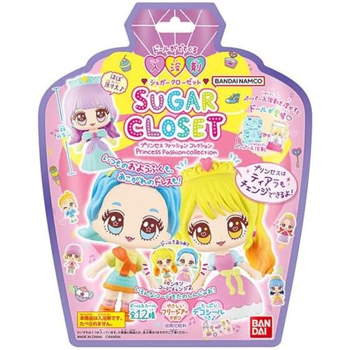 ピンク/-/-・ペーパー入浴剤を溶かすとドールが登場。・ドールが出てくるキュートな入浴剤です。・【浴用化粧料】(br)販売名：シュガークローゼット6(br)(br)【セット内容】(br)ドール1体、ティアラ1個、クローゼット1個、台座1個、ペーパー入浴剤1枚、シール1枚(br)※Fashion collectionにはティアラは含まれません。(br)(br)【素材】(br)ドール、ティアラ：PVC(br)クローゼット：ABS、MABS、PP(br)台座：ABS(br)シール：PP、PET(br)(br)【用法用量】(br)・浴槽のお湯(約200L)に対して本品1個を投入して入浴してください。●おふろに入れて、クローゼット(ケース)の前面にカーテンのように貼られたペーパー入浴剤を溶かすと、ドールと対面！ ドールをあつめてコーデチェンジしたり、並べたり、飾ったり、たくさんいっしょにあそんでね！ ●クローゼット(ケース)をデコれる「デコシール」付き！ ドールのスタイルに合ったオリジナルシールが1枚入っています(全12種)。 ●ペーパー入浴剤を溶かすときにフリージアのかおりが楽しめます。 ※完全に溶かし終わった後、お風呂のお湯にかおりはほぼ残りません。 ※お風呂のお湯に色はつきません。 ●お肌しっとり。乾燥を防ぎ、皮膚を清浄にし、お肌にうるおいを与えます。 ●アレルギーテスト済み。 ※すべての人にアレルギーが起きないというわけではありません。 ●ドール＆シール全12種。 ※いずれか1つが入っています(種類は選べません)。 ★Princess collection(※ティアラ装着の為の穴が頭部に空いています。) 1.プリンセスシュガーロゼット 2.プリンセスシュガーリボン 3.プリンセスシュガーミント 4.プリンセスシュガージュエル ★Fashion collection(※ティアラは含まれません。ティアラは装着できません。) 5.ドーリーブルーム 6.ハミングジャム 7.レモンシロップ 8.トパーズバブル 9.ドーリーブーケ 10.ハミングキャラメル 11.ラズベリーシロップ 12.アメジストバブル
