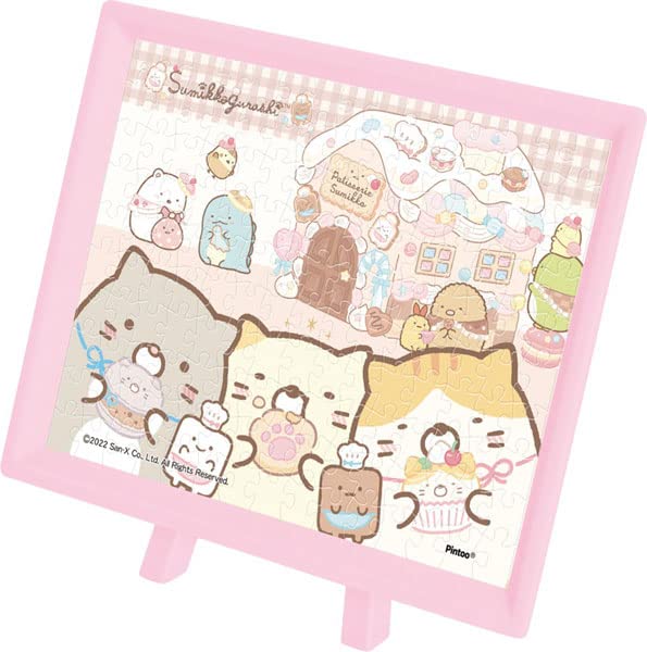 150ピースねこのきょうだいとおかし屋さん(おかしの家)/-/MA-82・Color:ねこのきょうだいとおかし屋さん(おかしの家)Style:150ピース・【仕上がりサイズ】76×102mm・【ピース数】150ピース・【素材】パズル：PS/フレーム、イーゼル：ABS・【カラー】フレーム：ライトピンク・【その他】フレーム+イーゼル(1セット)、ピース請求ハガキ付属商品紹介 150ピースのジグソーパズルです。 安全警告 特になし