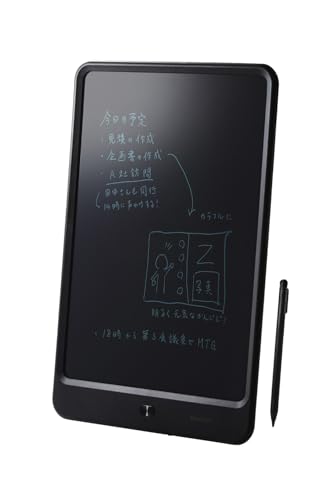 エレコム 電子メモパッド 電子メモ帳 12インチ ロック機能付き ワンタッチ消去 電池交換可能 単語帳 筆談ボード 伝言ボード 書いて消 送料無料