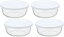 iwaki(イワキ) 耐熱ガラス 保存容器 S 400ml ×4個セット ごはん 1膳 パックぼうる KBC4140-W1 ホワイト..