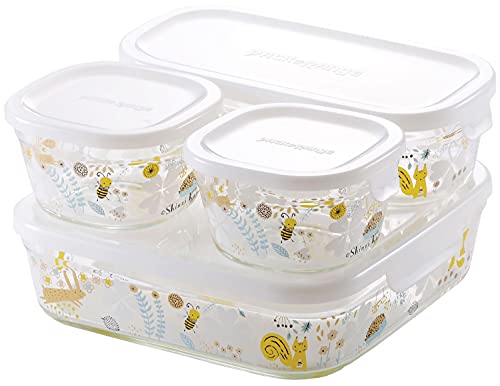 iwaki(イワキ) 耐熱ガラス 保存容器 シンジカトウ 北欧の庭 システムセット・ミニ パック&レンジ PS-PRNSNF4 送料無料