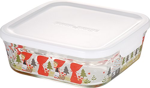 iwaki(イワキ) 耐熱ガラス 保存容器 シンジカトウ precious red hood 角型 M 800ml パック&レンジ B3 送料無料