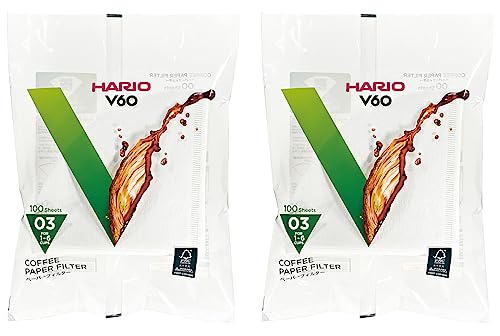 HARIO(ハリオ) V60用 ペーパーフィルター 03W 1~6杯用 200枚入り ホワイト VCF-03-100W 送料無料