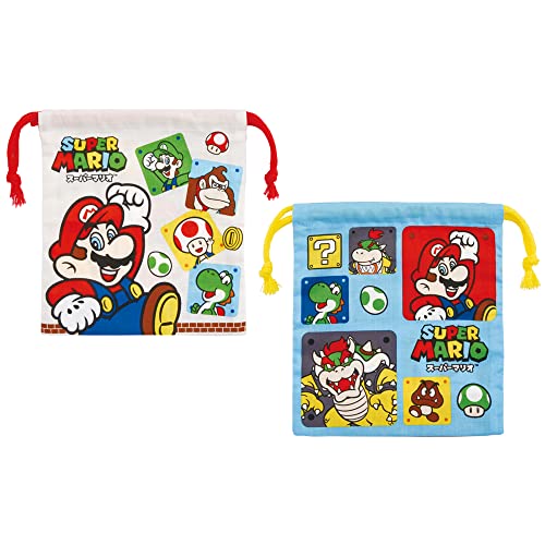 スケーター(Skater) マチ付 お弁当 巾着袋 2枚セット スーパーマリオ 23 男の子 KB64WN 送料無料