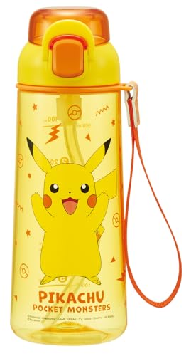 スケーター(Skater) プッシュ式 ストロー クリア ボトル 水筒 630ml 子ども用 ストラップ付 ポケモン PSHPO6681 送料無料