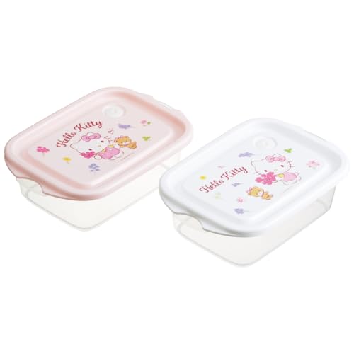 スケーター(Skater) シール容器 ハローキティ フラワーリース サンリオ 500ml 2P 抗菌 保存容器 おかず容器 日本製 F 送料無料