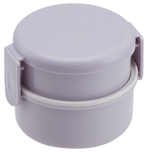 スケーター(Skater) バイオマス フォーク付 丸型 ランチボックス 弁当箱 2段 500ml 入れ子式 電子レン..