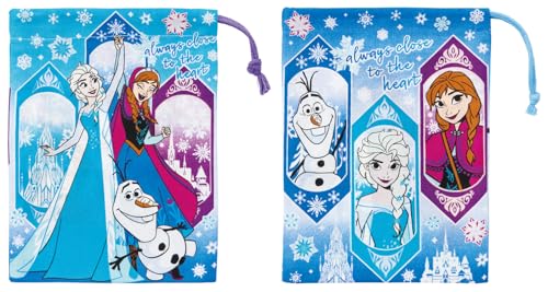 スケーター(Skater) 子供用 お弁当 コップ 袋 2枚 セット 15×20cm 巾着 給食袋 日本製 ディズニー アナと雪の女王 送料無料