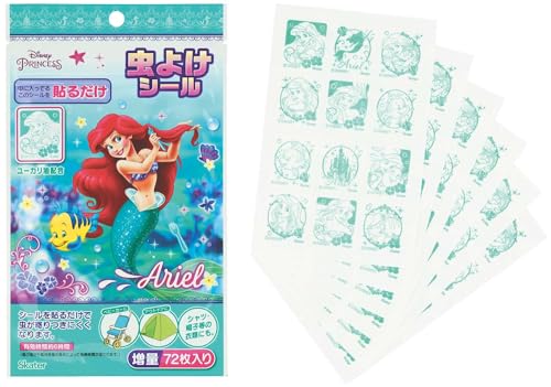スケーター(Skater) 防虫 虫除け シール 72枚入 11.4×19.5×0.4cm ディズニー プリンセス アリエル 日本..