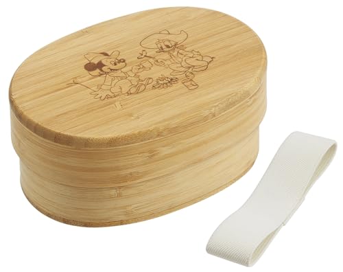 スケーター(Skater) 竹製 ランチ ボックス 400ml 和風 弁当箱 小判型 仕切り付 ランチベルト付 ディズニー ミッキー＆フ 送料無料
